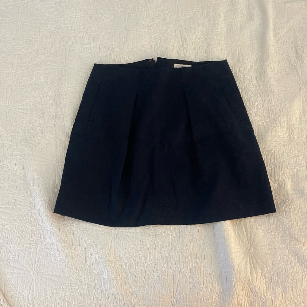 Jcrew navy pleated skirt